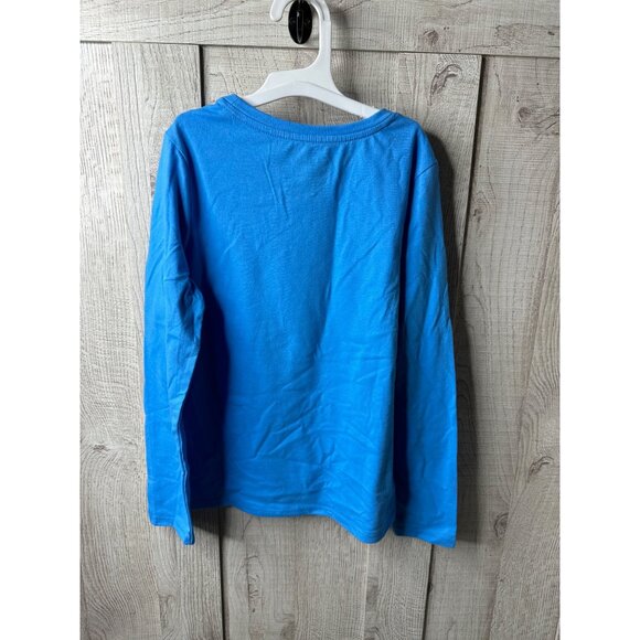 Girls Long Sleeve Let's Groove Graphic T-Shirt  Cat & Jack Bright Blue M - Picture 2 of 5